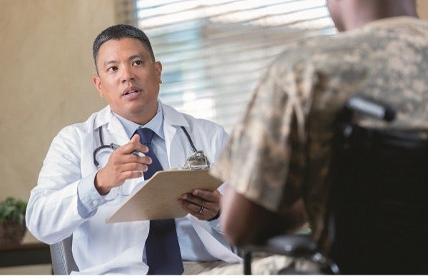 Physician counseling a patient