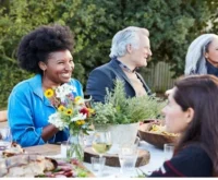 A friendly gathering over lunch.