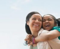 Happy mother and daughter enjoying their day.